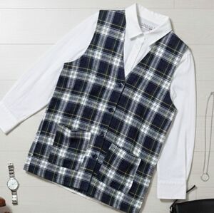 Vintage Carolina Colours Plaid Button Vest | Dark Academia | Women’s